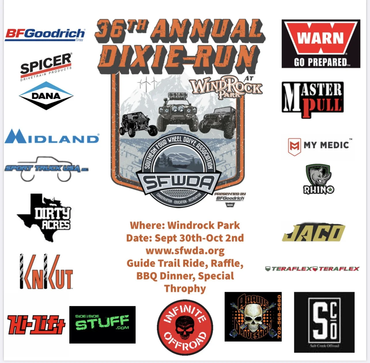 News from your Southern Four Wheel Drive Association Host of Trailfest, Dixie Run