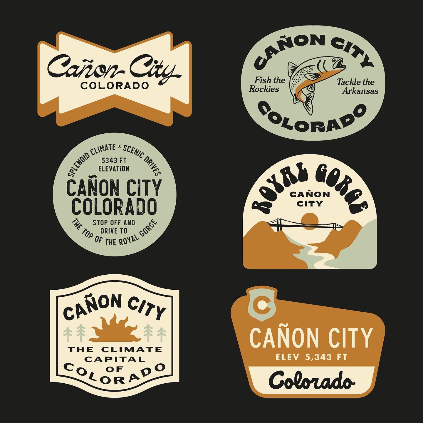 we're headed to Colorado for the holiday weekend so what better way to show my stoke then by creating some badge stickers. I wanted to create something inspired by Ca&ntilde;on City that wasn't the typical touristy look and feel. swipe through to see