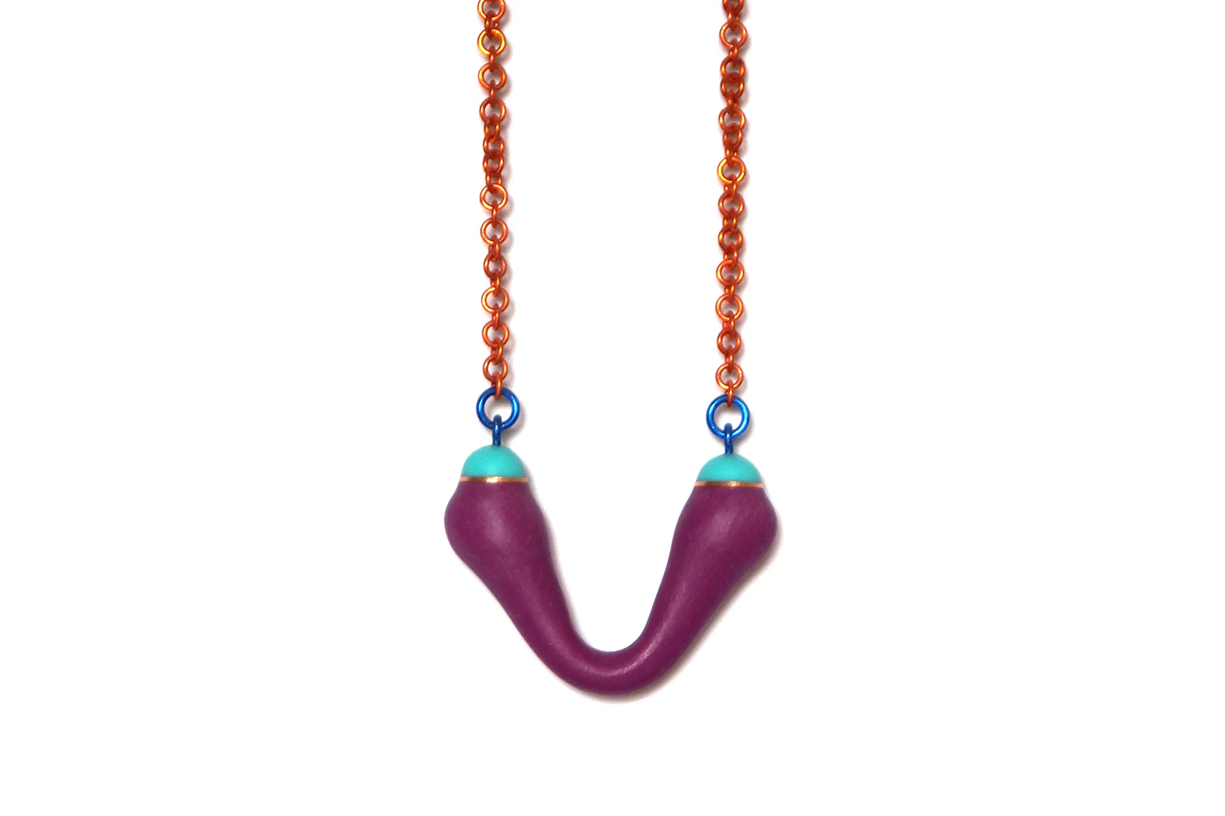 ovo XVI, necklace, plastic, aluminium, copper, 2014