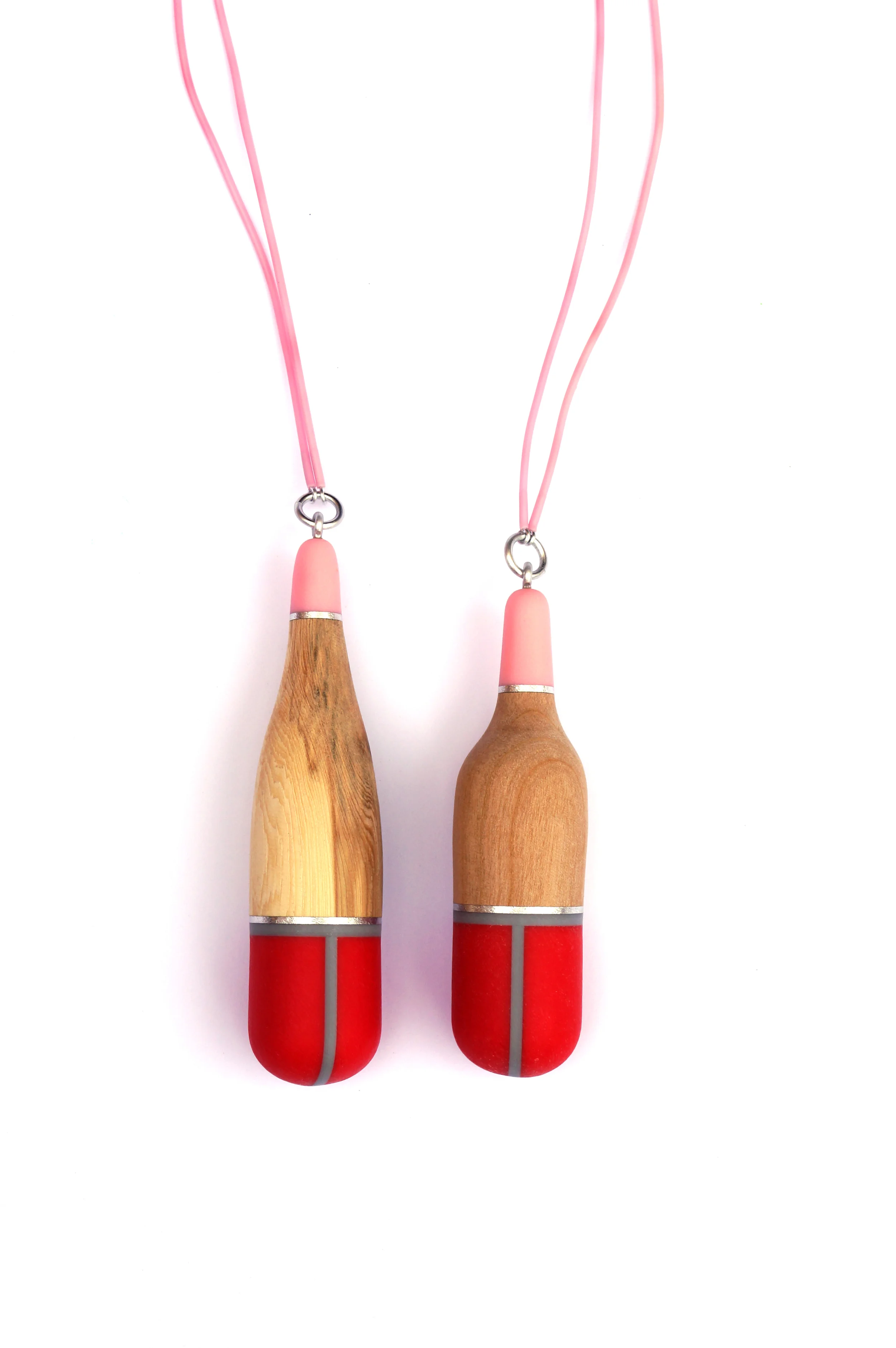 necklaces, plastic/wood/aluminium, 540x30x30 mm/525x30x30 mm, 2015