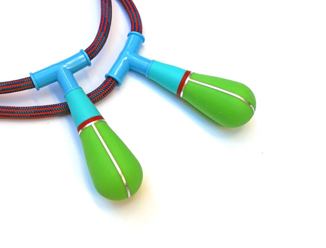necklaces, plastic/aluminium, 410x160x30 mm, 2017