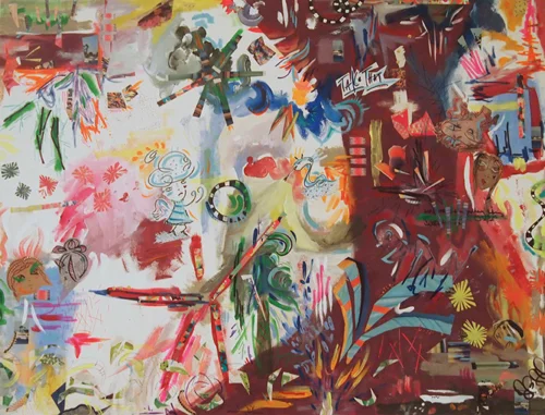 Fight, Ian 40" x 30", S2S hardboard panel, 2013