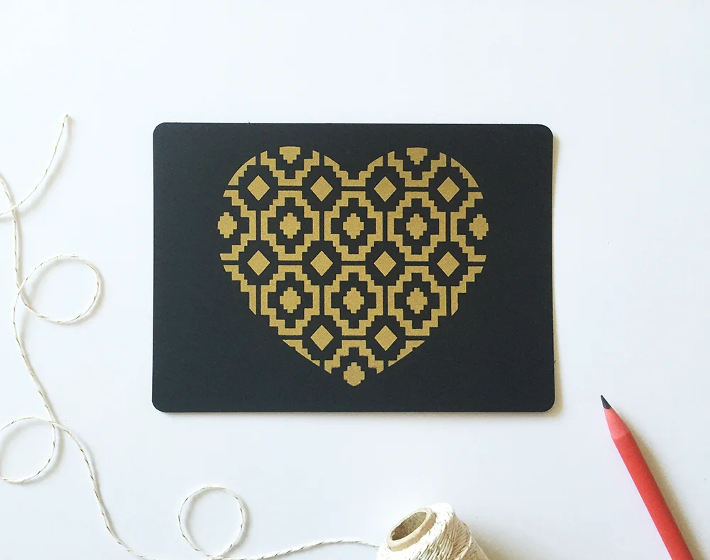 Glam Love Postcard | Black + Gold 