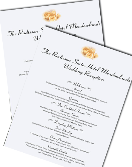 Wedding Menu Design