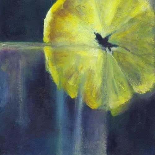 lemon slice oil painting | 8x8" | SOLD
