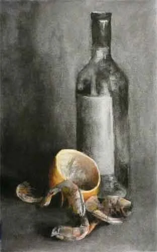 Prawn shells, squeezed lemon and a bottle of white wine