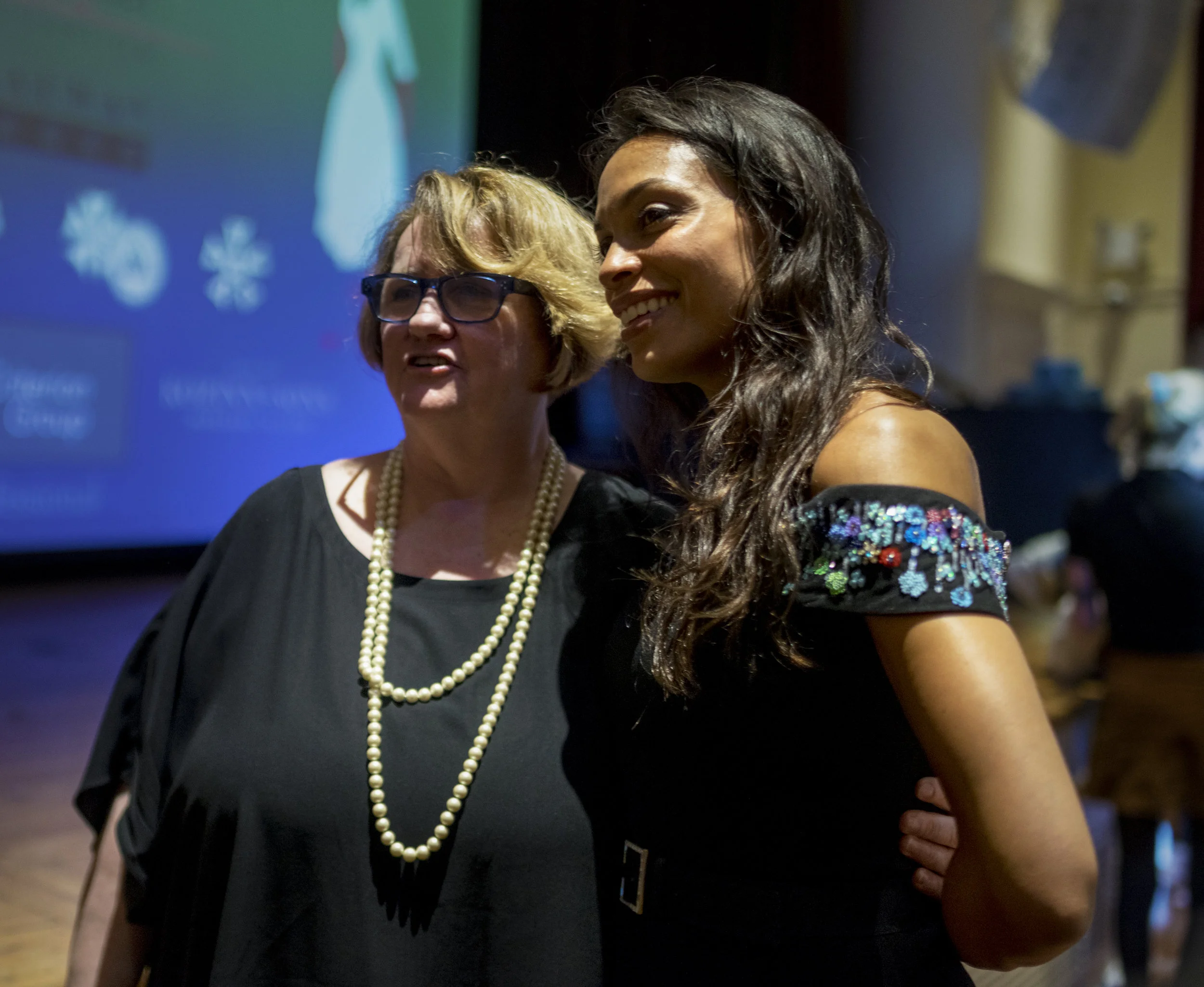 NYWIFT Executive Director Terry Lawler with Rosario Dawson