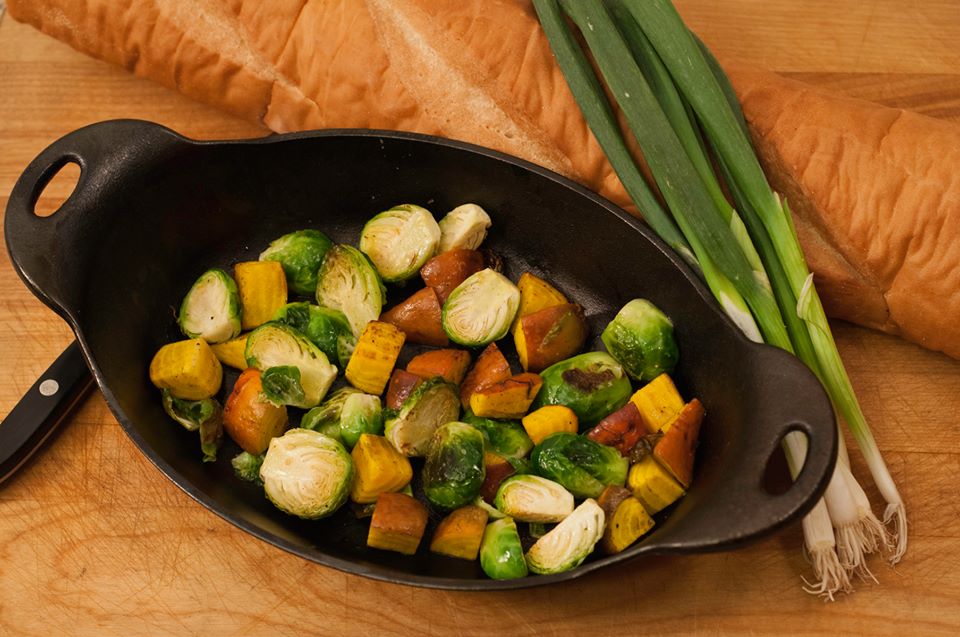 Roasted Root Veggies (golden beets and brussels)