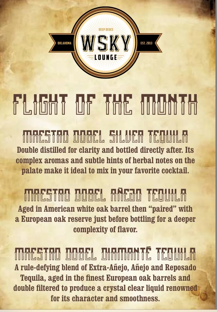 May's Flight of the Month - Maestro Dobel Tequila $25