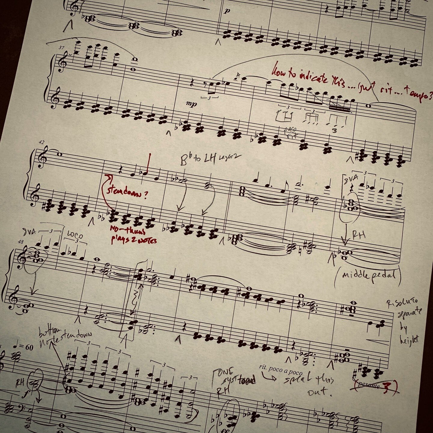 Work in progress. It always takes me longer to notate than it does to compose. #composerlife #pianomusic #newmusic #finale #revisions #musicnotation