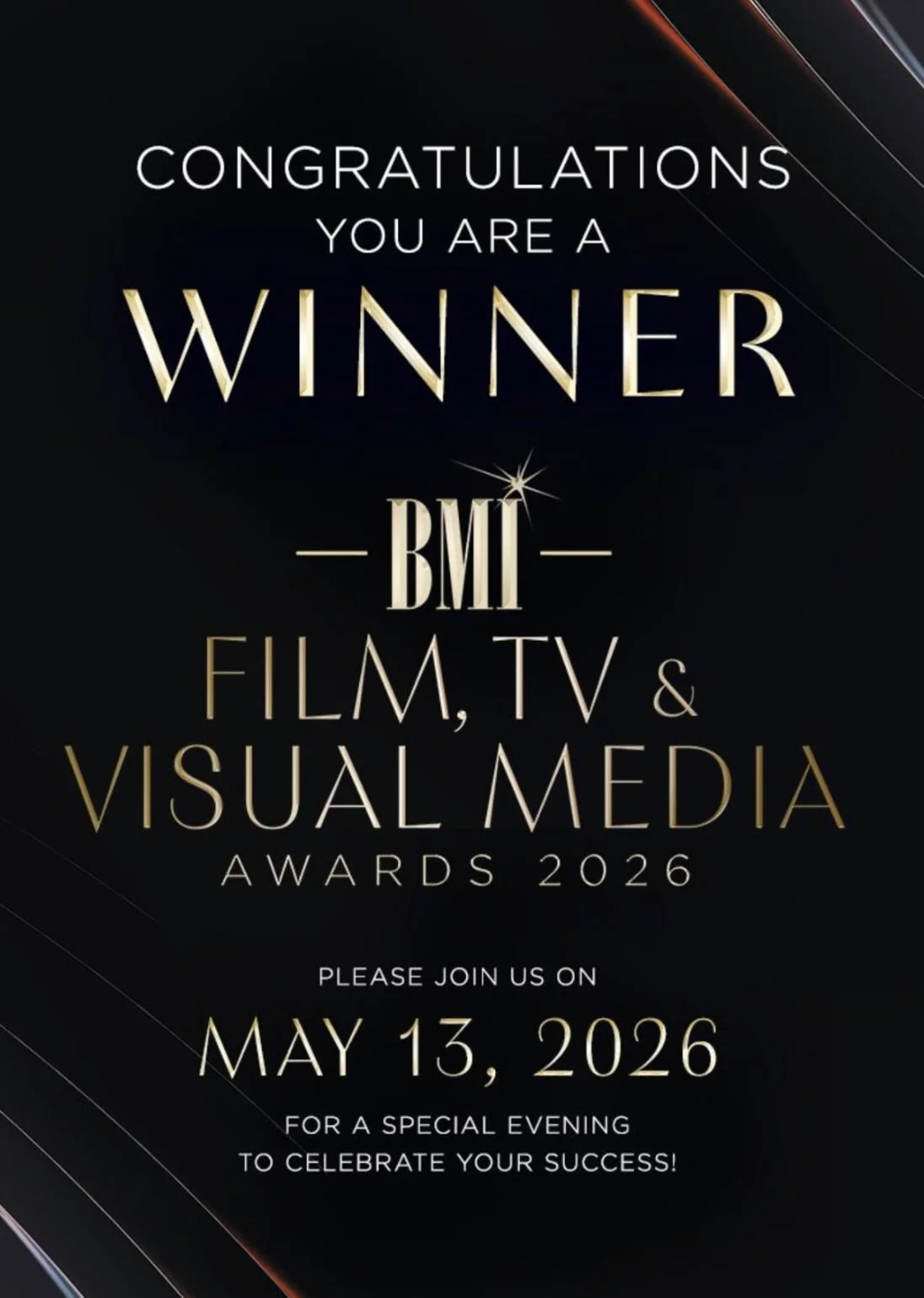 BMI Film, TV & Visual Media Awards 2026 Invitation