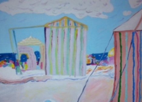 Partial glimpse of Dawn's painting-Dream Horizons