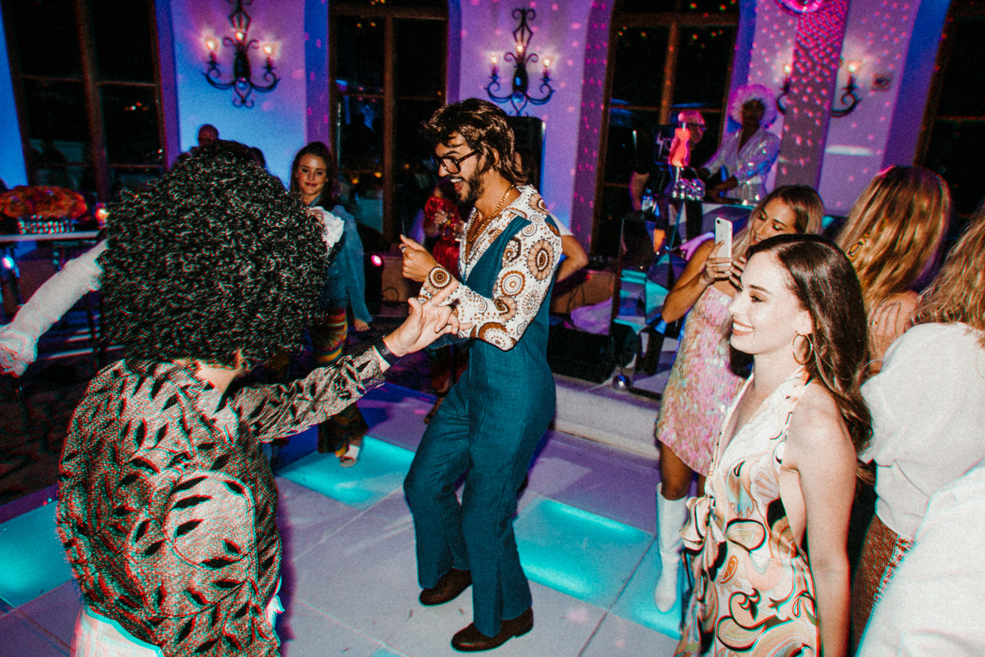 Disco Theme Wedding Welcome Party / Rehearsal Dinner Costume Party
