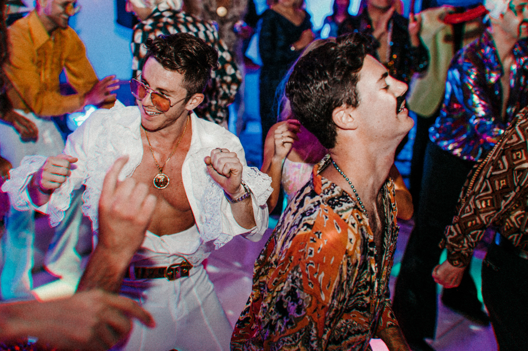 Disco Theme Wedding Welcome Party / Rehearsal Dinner Costume Party