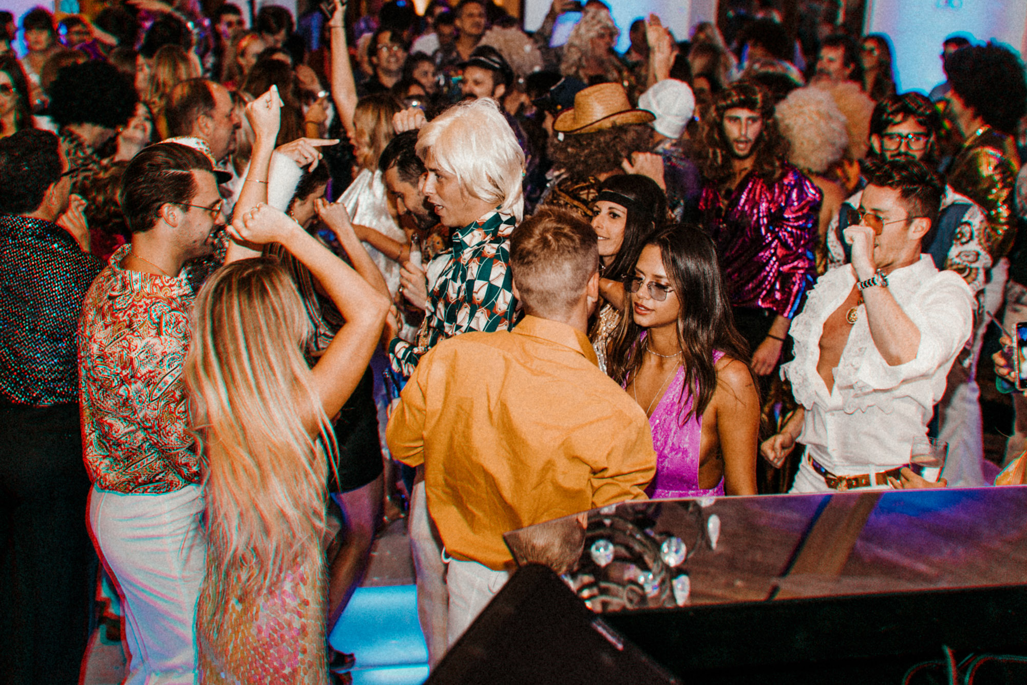 Disco Theme Wedding Welcome Party / Rehearsal Dinner Costume Party