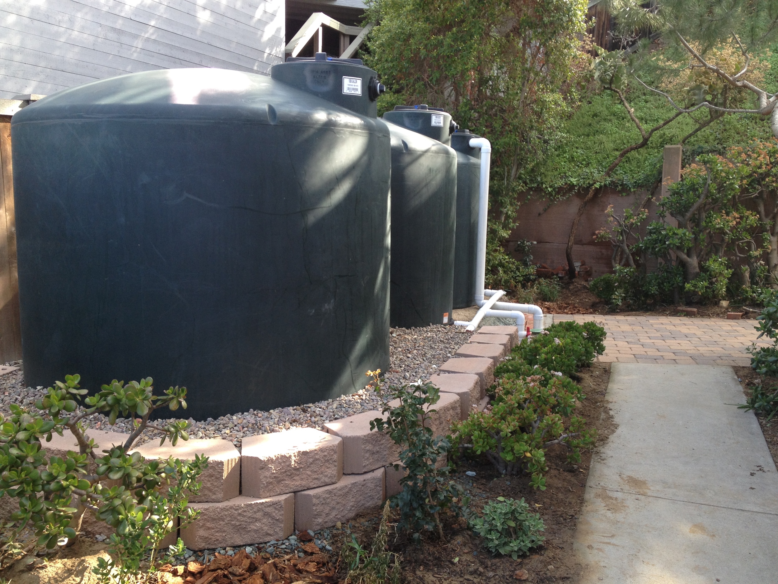 3 x 1000 gallon Rainwater tanks