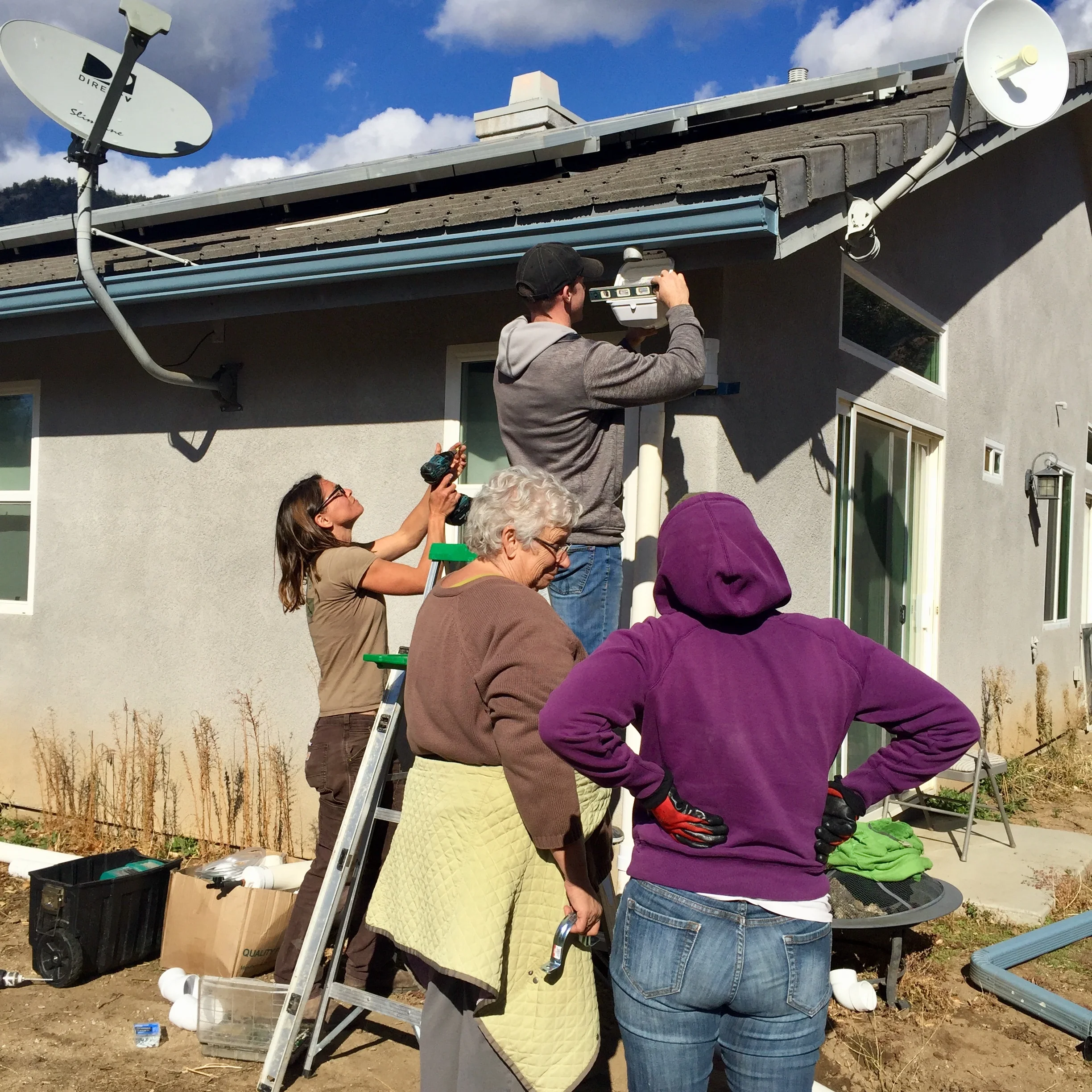 Class installing rainwater filters