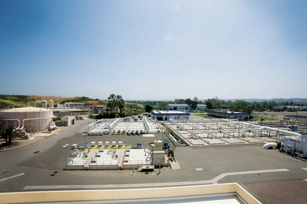 The San Luis Rey Water Treatement Facility treats 9.3 million gallons of wastewater daily.
