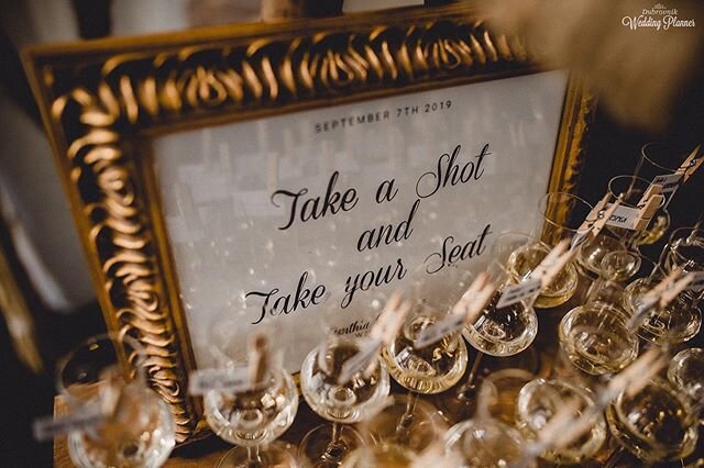 What a great way to start the evening! #takeashootand takeyourseat 
#dubrovnikweddingplanner 
Bride: @behind_grey_eyess 
Photo: @ninaanicweddings 
#dubrovnikweddings #weddingdesign #weddingideas