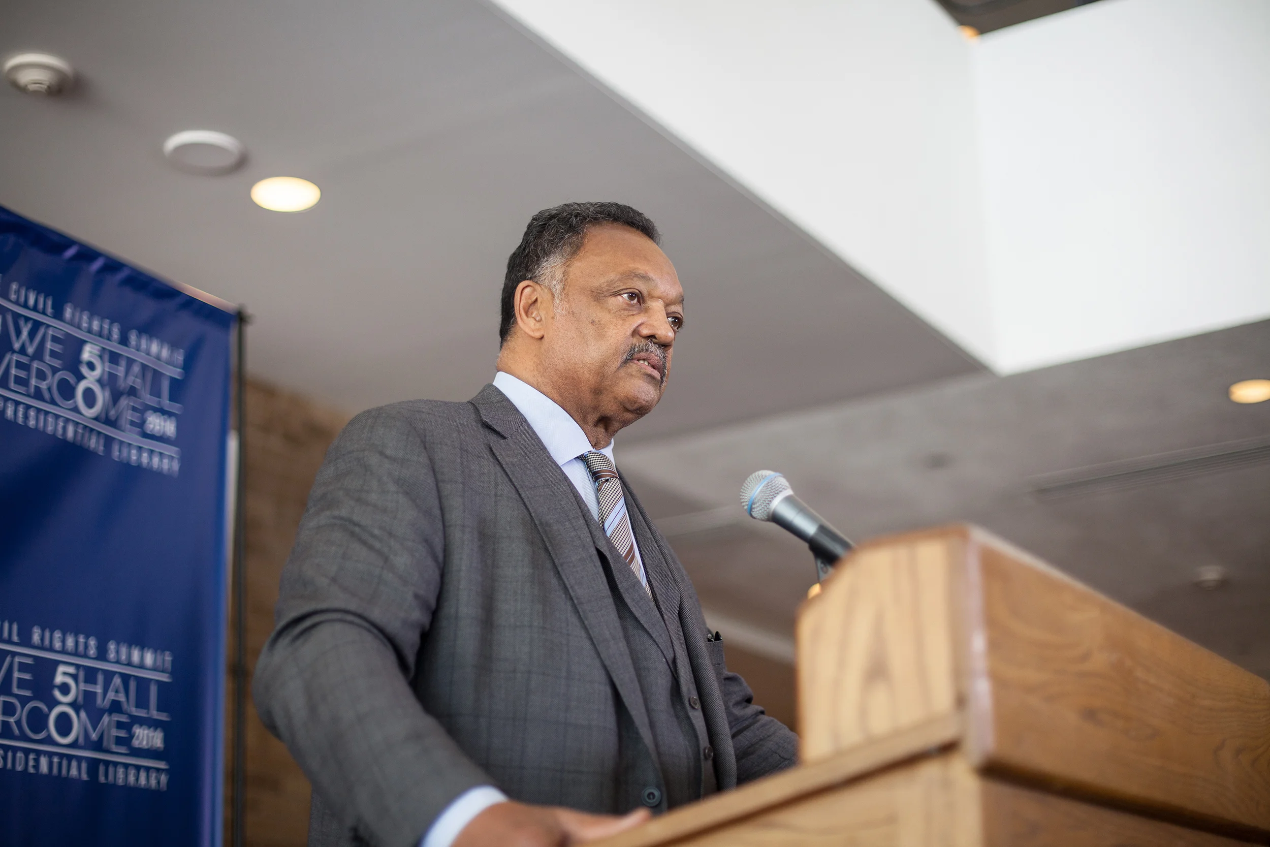 Reverend Jesse Jackson speaking at the Civil Rights Summit 