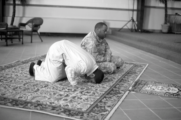 At Fort Hood, there is no imam and Wagdi Mabrouk serve as the Volunteer Faith leader of Islam where he leads prayers on base every Friday. Usually a handful of soldiers show up to prayers on Friday inside a building shared among other religion. 