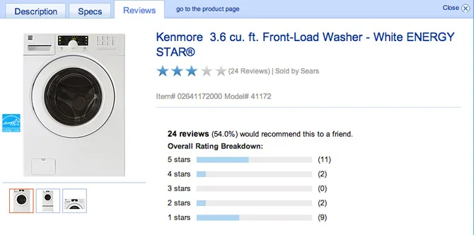 sears kenmore washer review