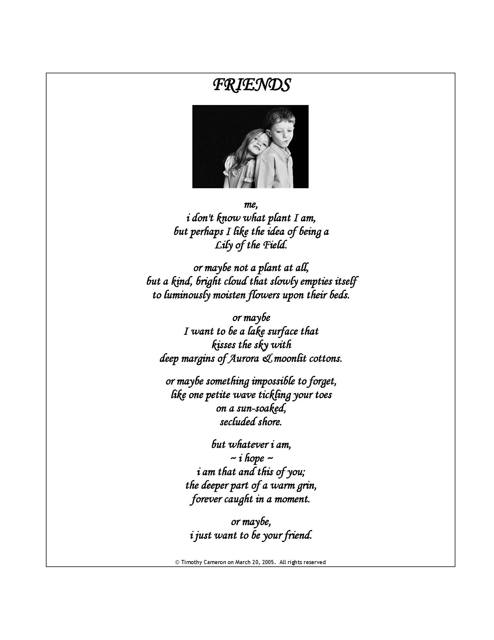 "FRIENDS" Poem Published in The Edge Magazine