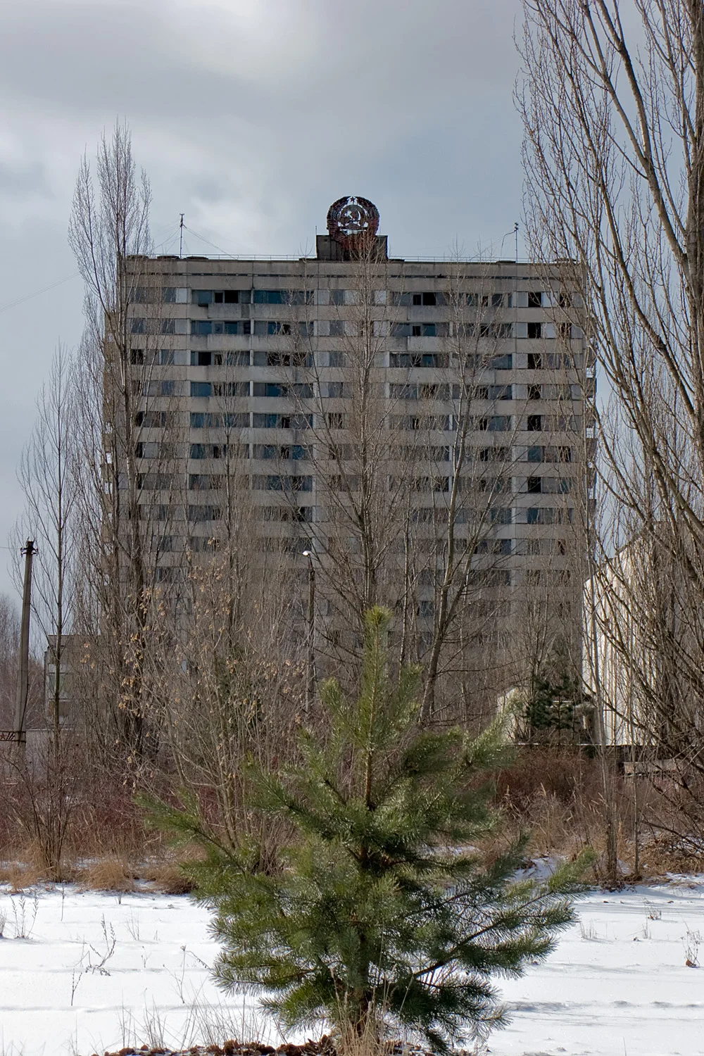 The residential apartment block we visited later, which we climbed all the way to the top.