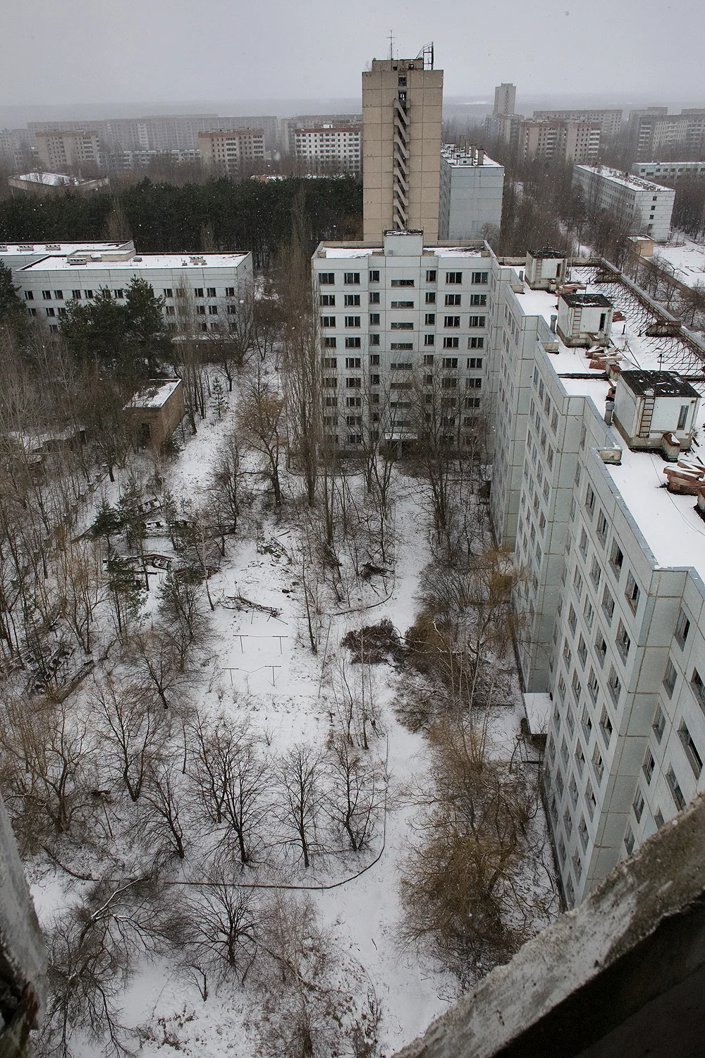 View out of the fire escape.