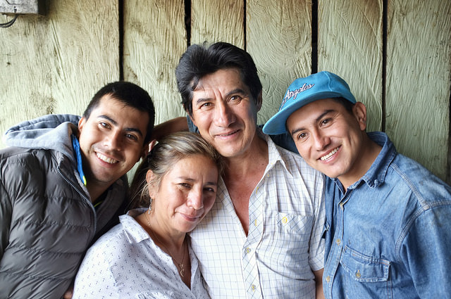 Maria Bercelia Martinez and her family at their farm, "Los Angeles"