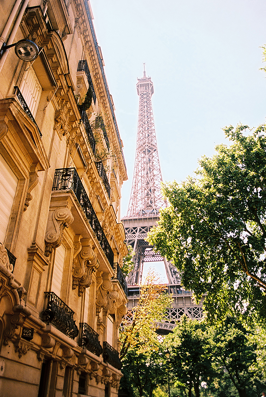 A hard to resist place. The details in the architecture reflective of the french taste, the lush green trees and the centre piece. 'La tour Eiffel'