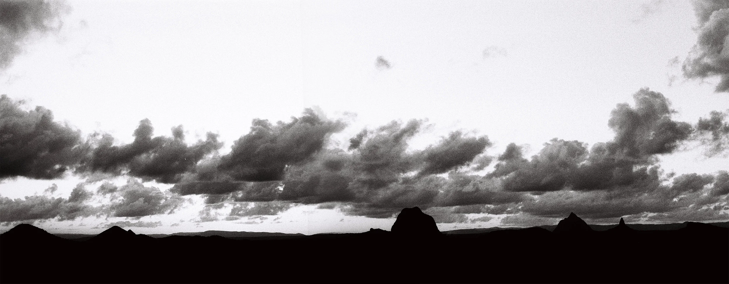 Glasshouse Mountains, from Glasshouse Mountains Lookout. Sunshine Coast, Qld Australia