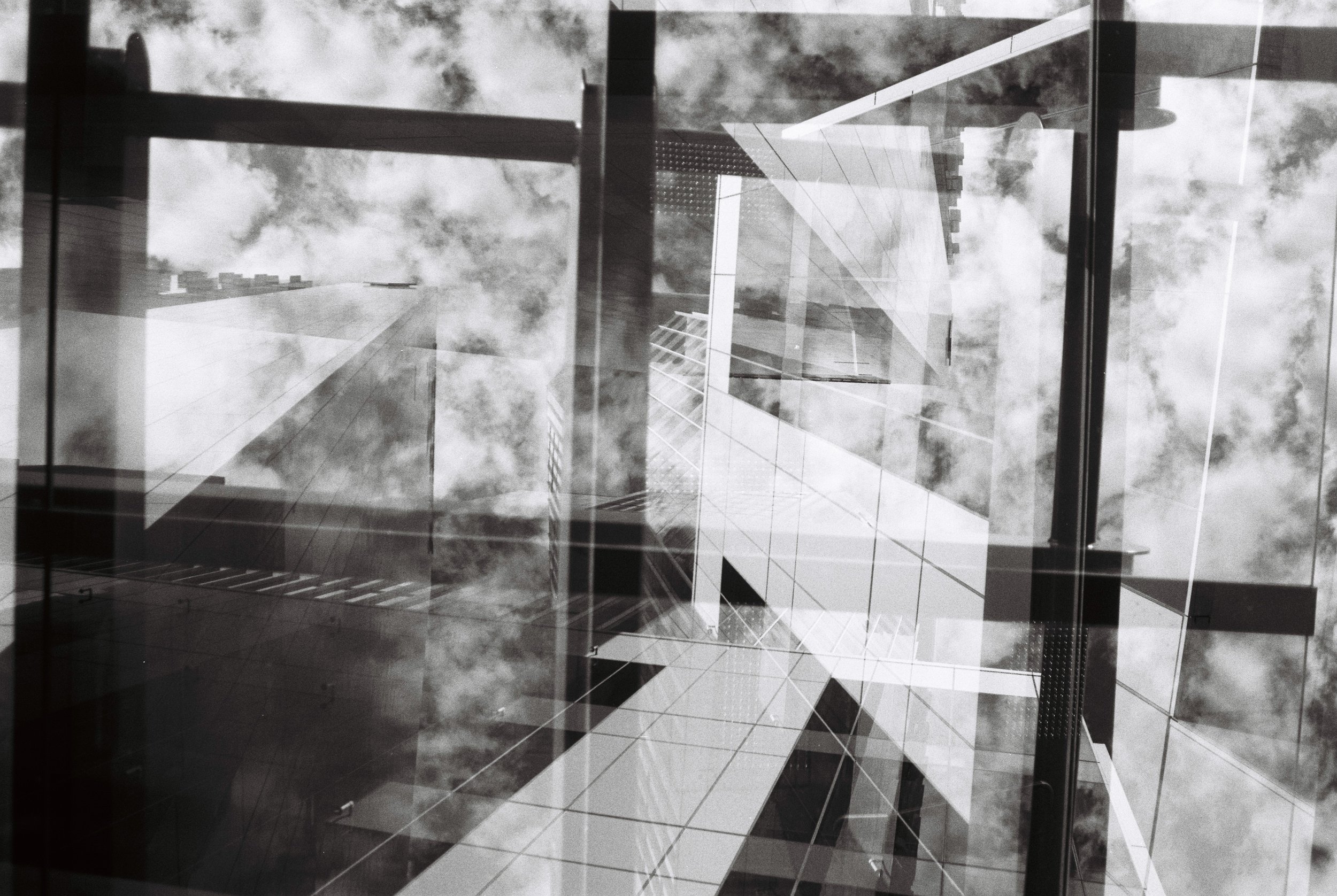 Buildings, sky, glass and window / frames