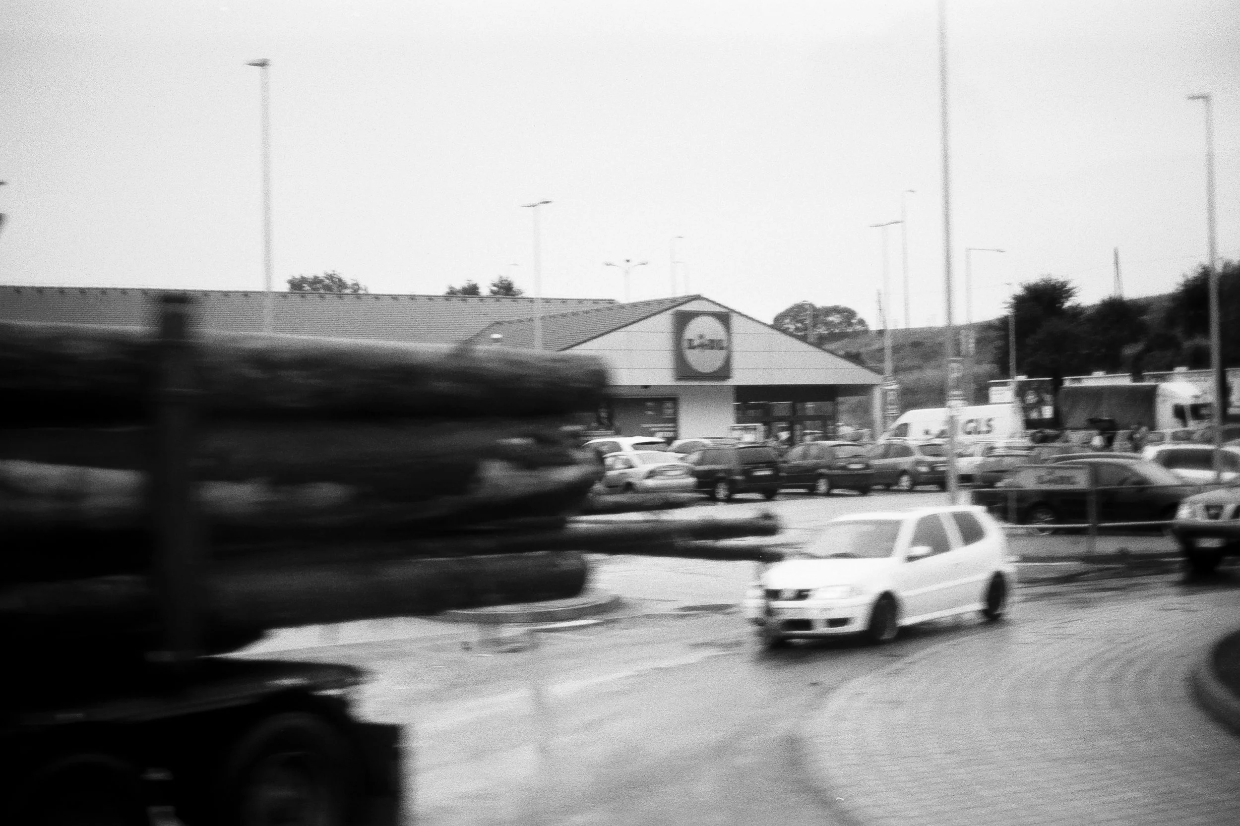 Supermarket Run in a run-about around a round-about in round sort of way or fashion.