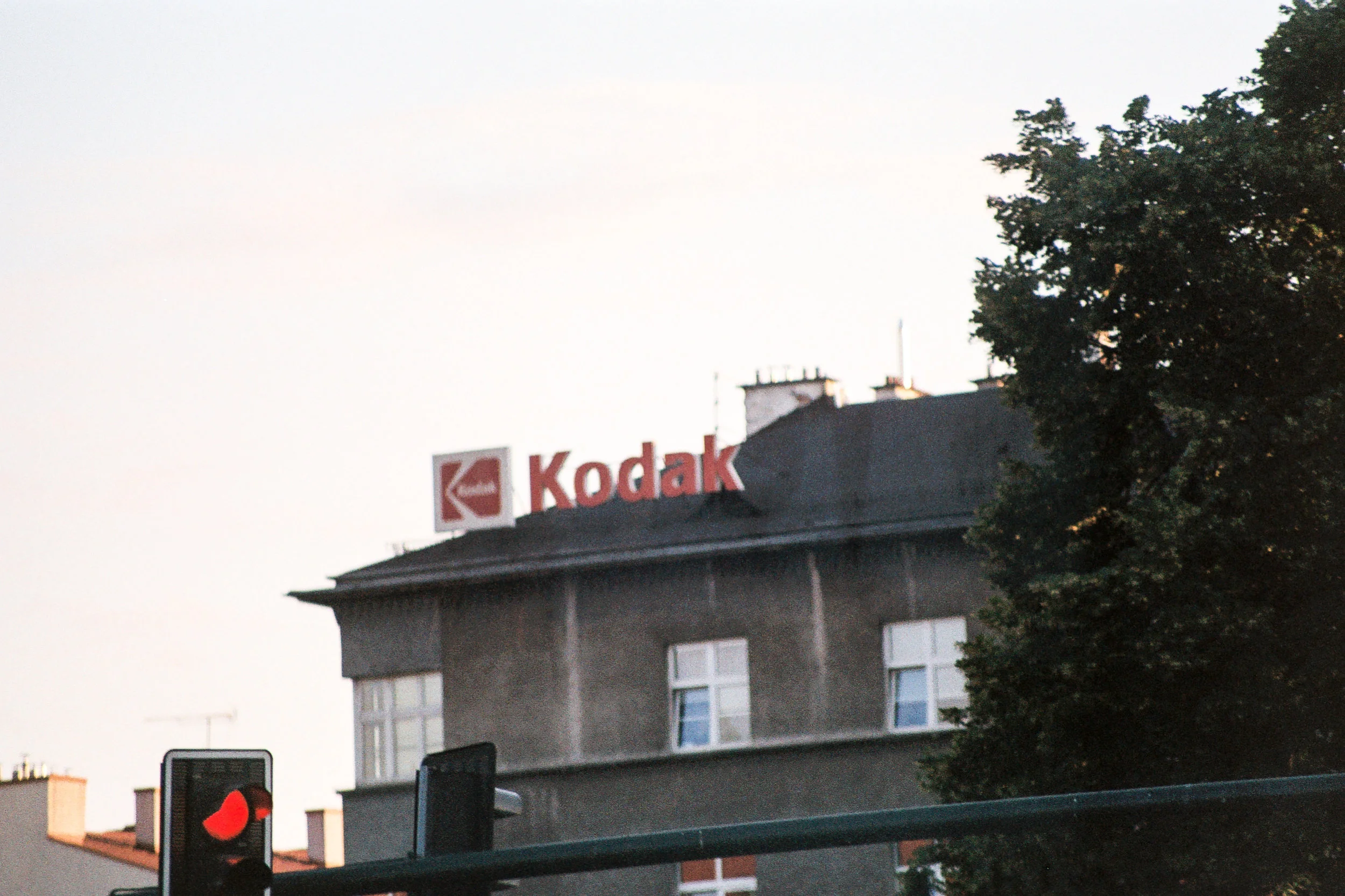Kodak, a good sign. Tour Bus ride into town. It was a good welcome to Poland.