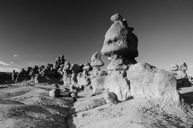 2018.52- Goblin Valley.
.
.
Nature has a funny way of doing things sometimes. While we mostly only notice when it’s destroying homes, roads and lives - we can stop to admire its creativity as well. This was at one point the coast of an ancient sea. Erosion caused lower layers of soft sandstone to erode and leave behind these mushroom capped little goblins. .
.
#erosion
#climatechange
#blackandwhitephotography
#goblinvalley
#nikonimages
@nikonphotocontest
@nikonusa