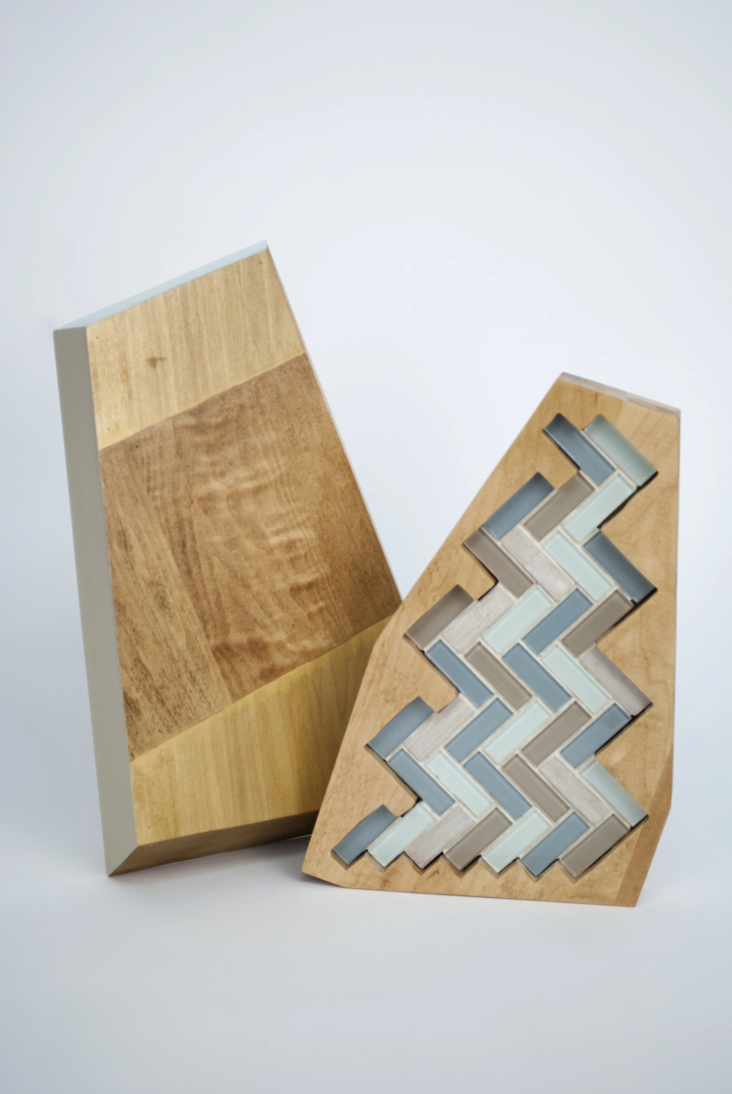Royal Palm (2016) Various hardwoods, latex enamel, mosaic backsplash, grout 3 x 16 x 11 inches