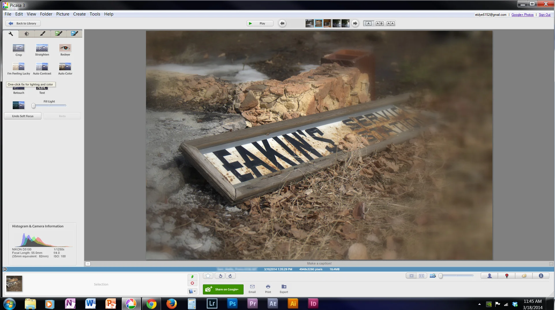 Google Picasa includes light editing abilities built-in.