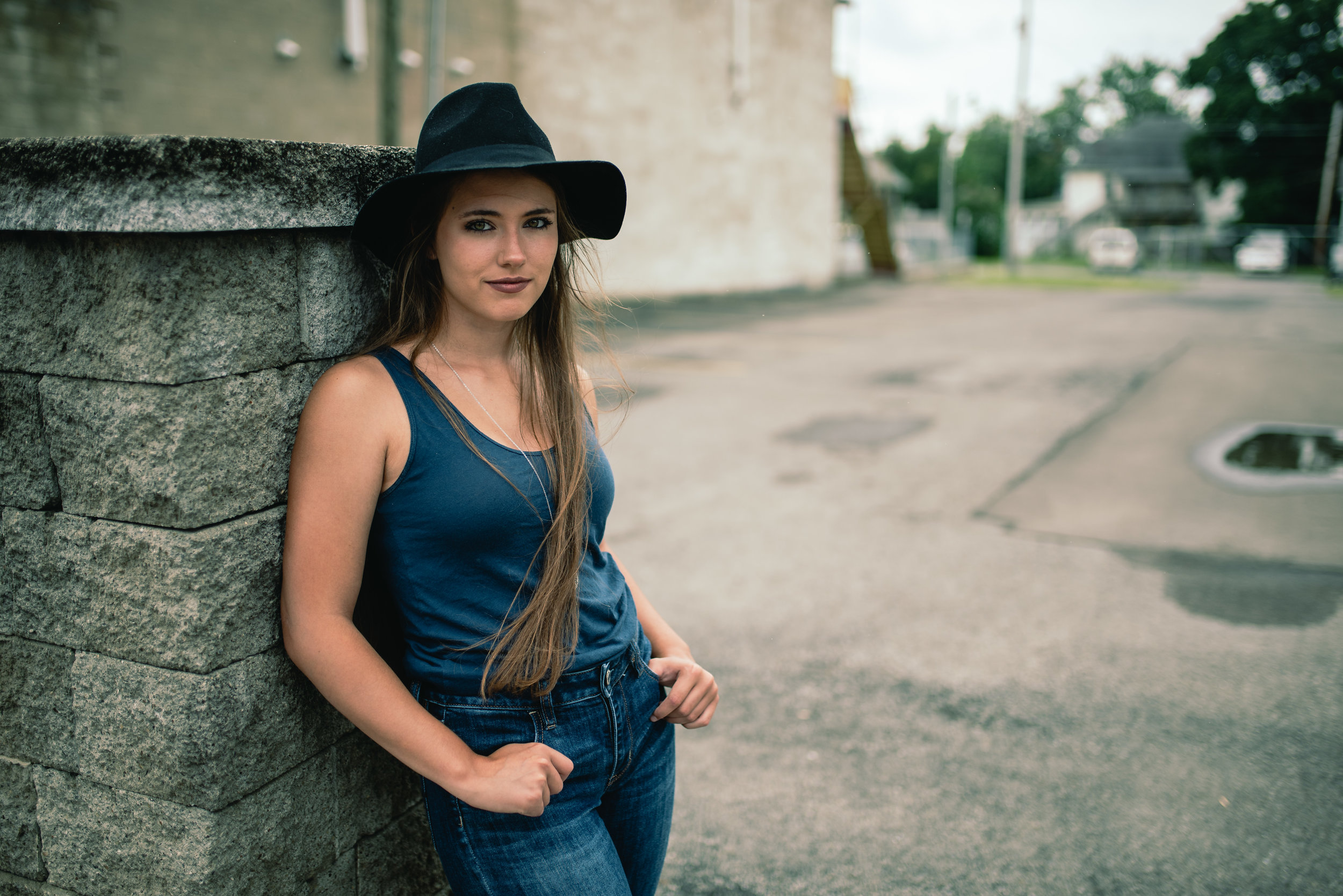 Model portrait on main street in Clarion PA