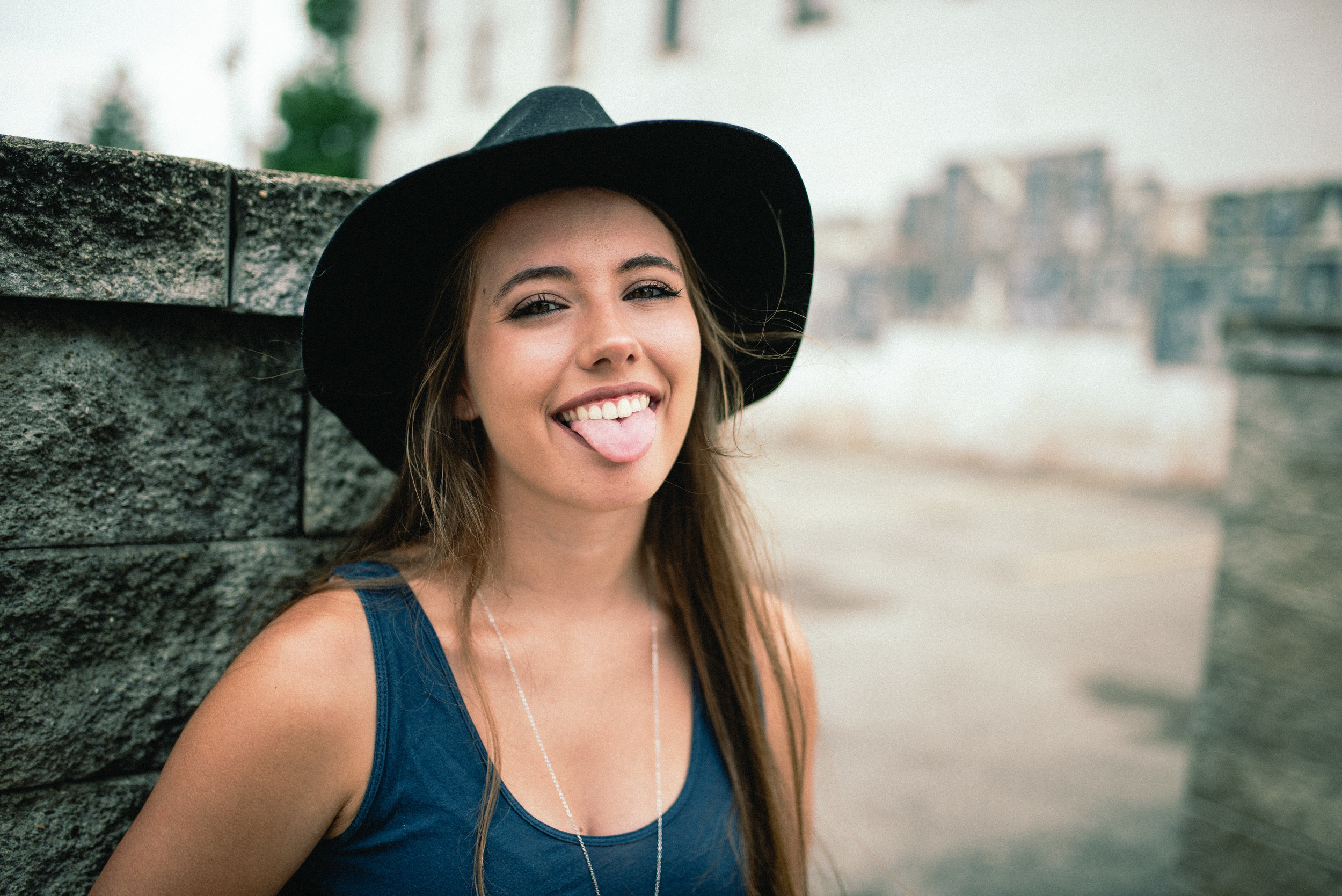 Senior portrait on main street in Clarion PA