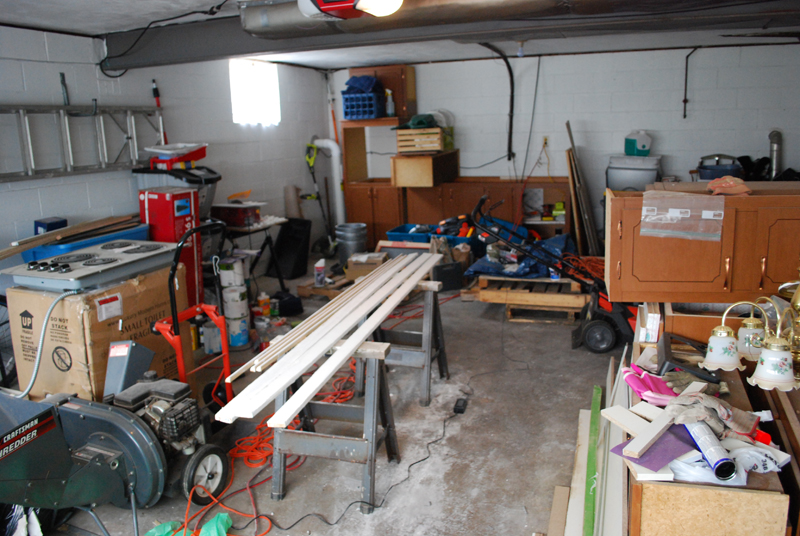 Before - Garage with kitchen cabinets, 2013