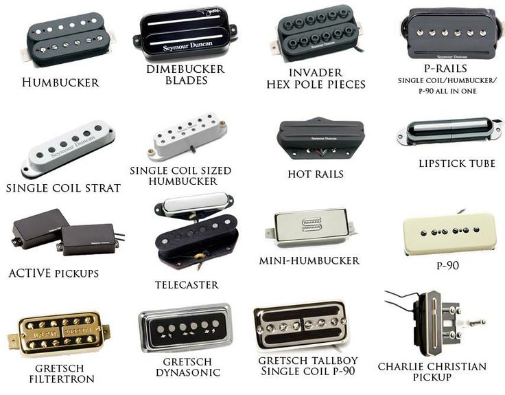 These are some of the various types of electric guitar pickups.