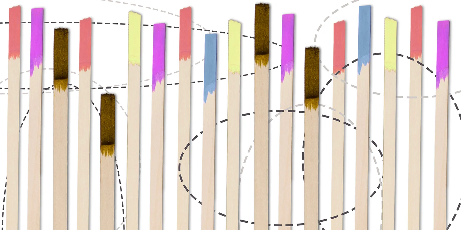 2016. Dyed popsicle sticks photographed and manipulated in Photoshop. 
