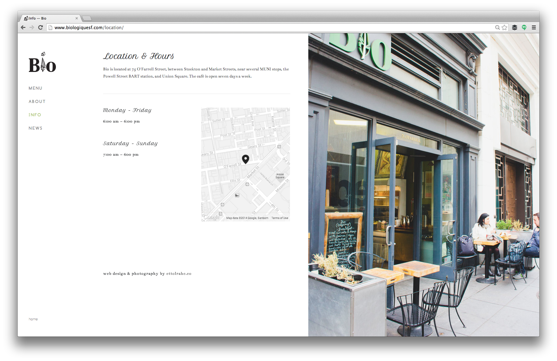 Info page