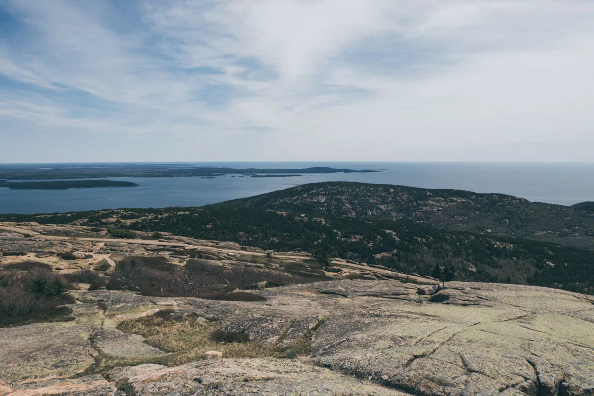 Cadillac Mountain, looking east towards Bar Harbor