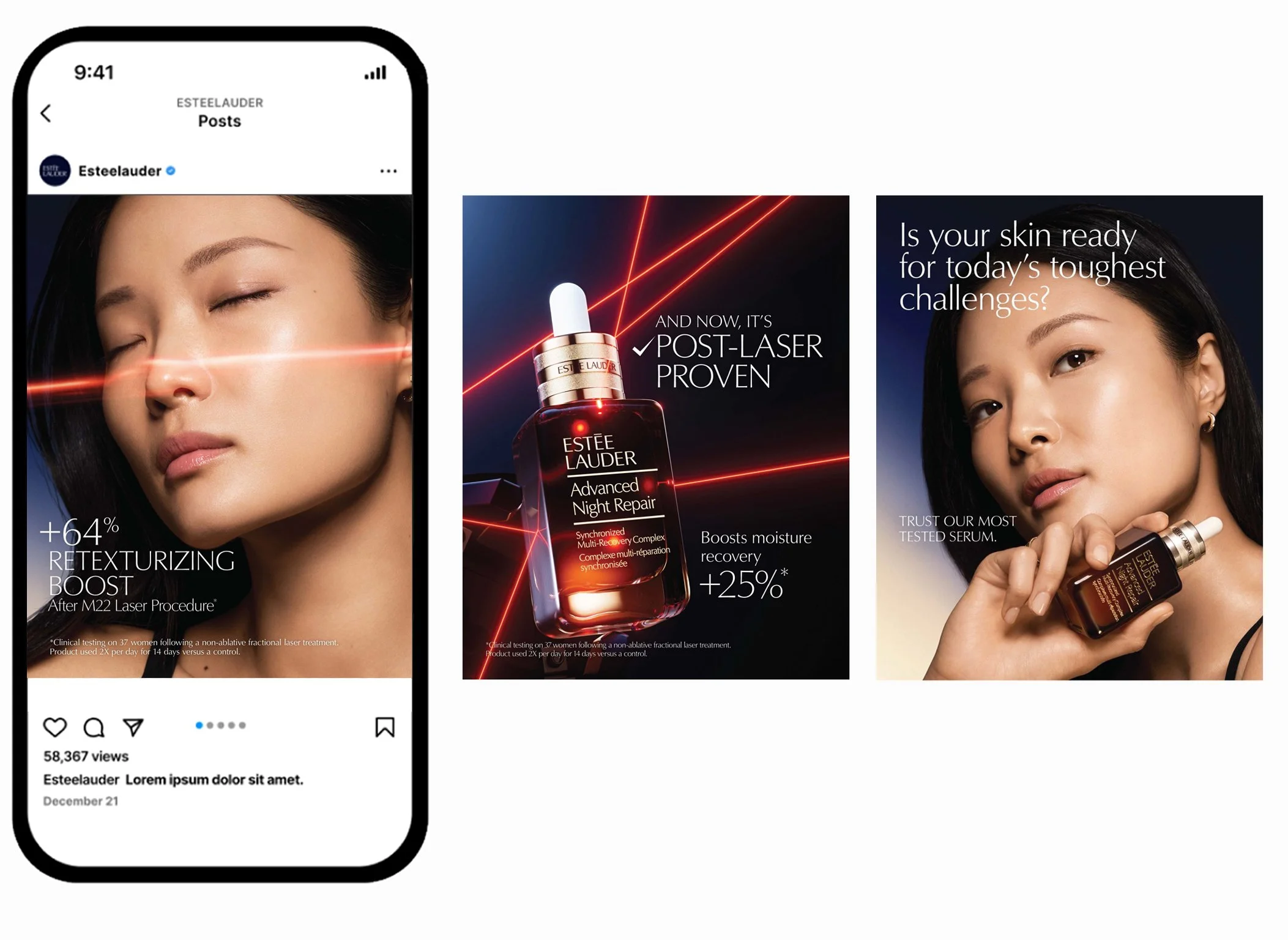  ————————————————————————————————   Re-Nutriv    SIRTIVITY-LP™ Skin Longevity Campaign   Art-directed social content for Re-Nutriv's SIRTIVITY-LP™ skin longevity launch, repurposing campaign assets into carousel layouts and social-first formats that 