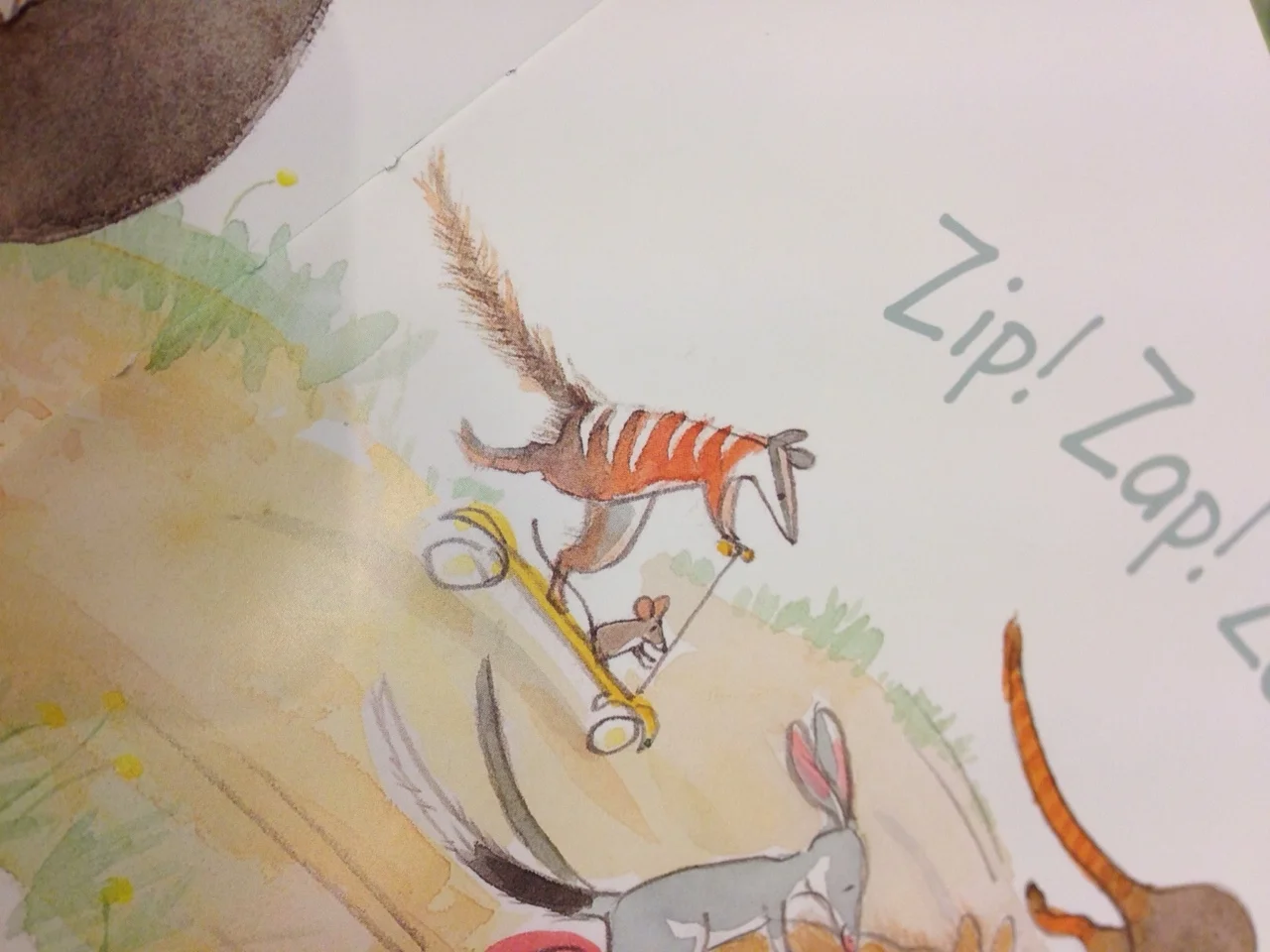Numbat in book 'Hop Up! Wriggle Over!' by Elizabeth Honey