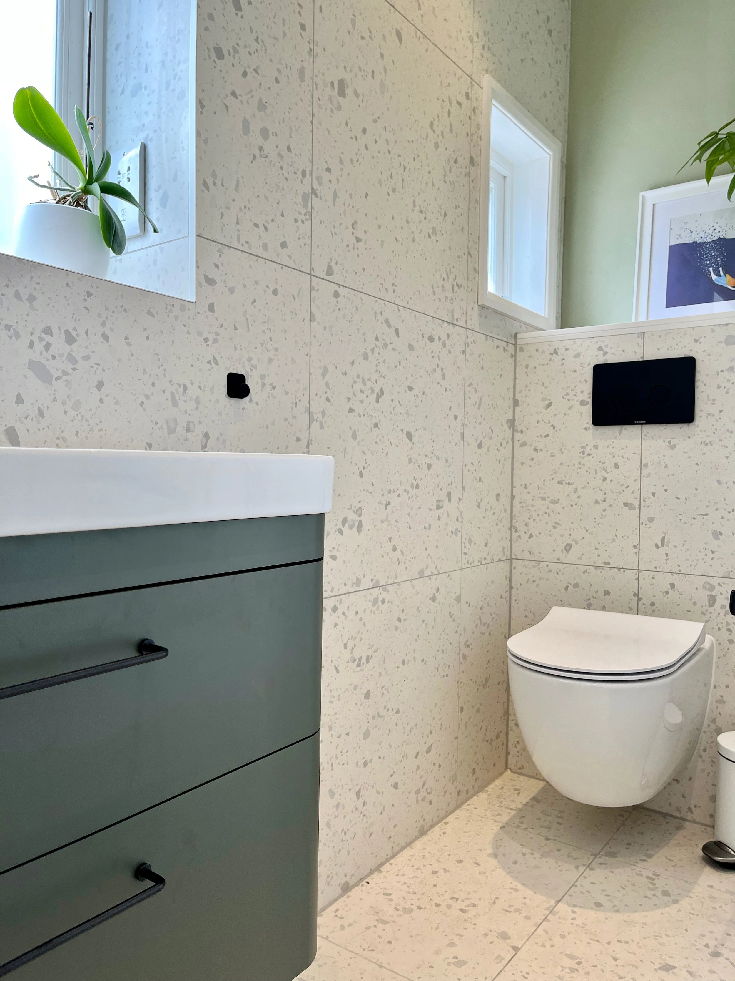 White terrazzo bathroom design in Brentford - 8.jpeg