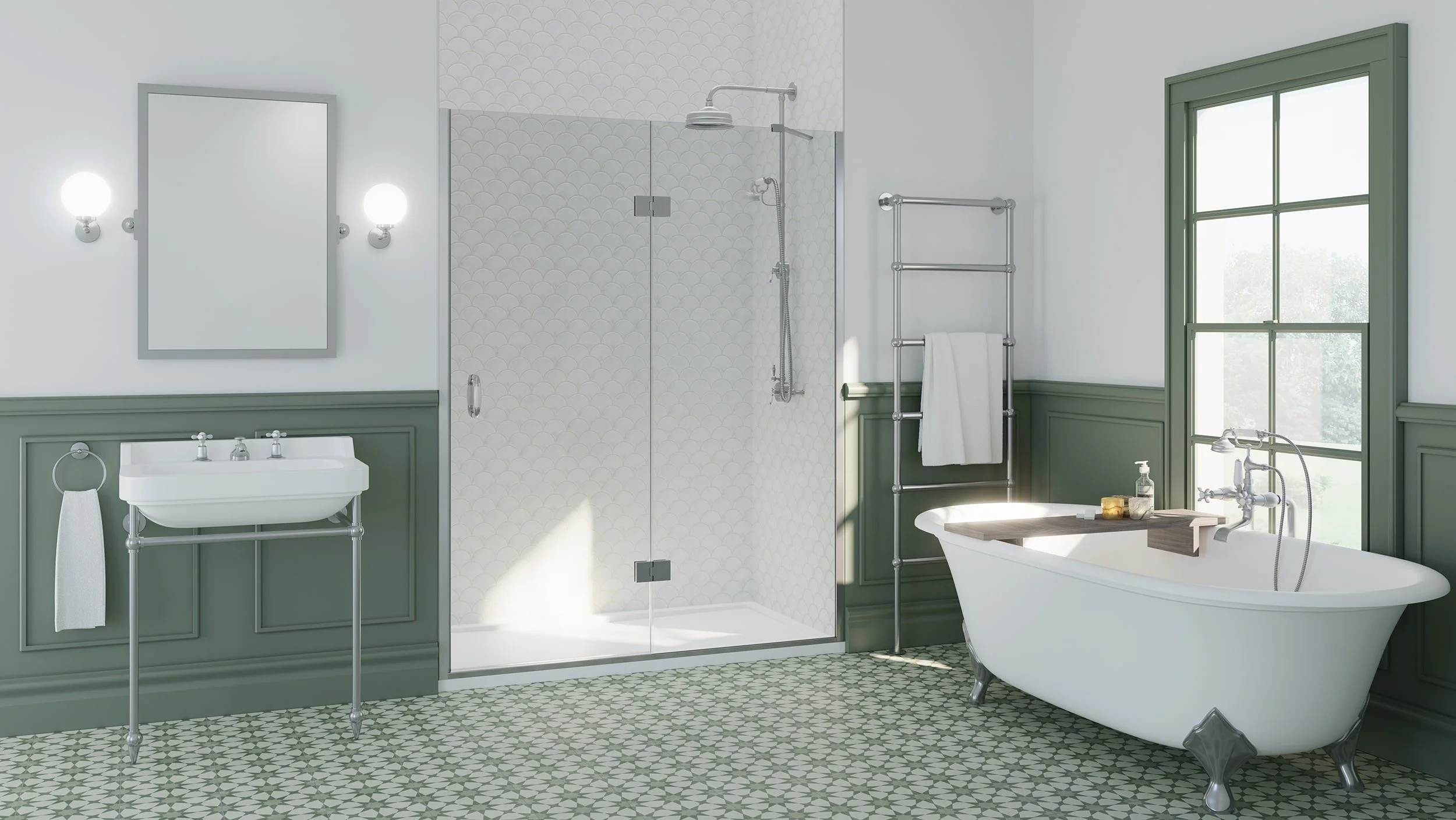 Shower Lab View 04 Hinged 10mm & In Line Panel