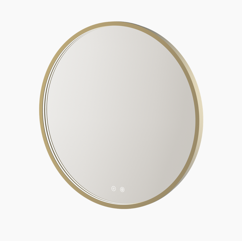 Aqualla Solaris LED Round Framed Brushed Brass 700